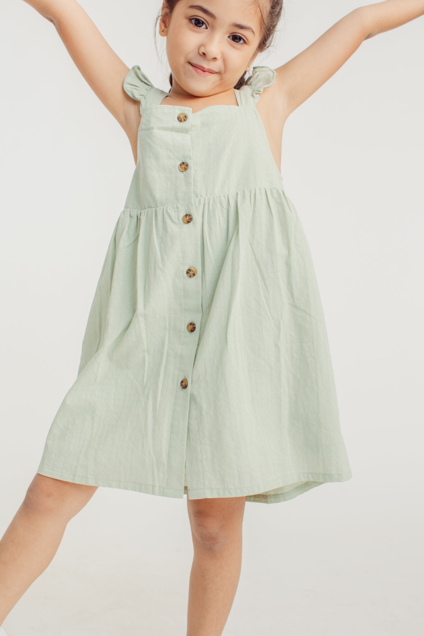Anica Jade Frill Trimmed Shoulder Strap Sleeveless Dress Kids - Mossimo PH