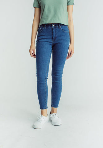 Anne Dark Blue Most Wanted Basic Five Pocket Skinny Mid Jeans - Mossimo PH