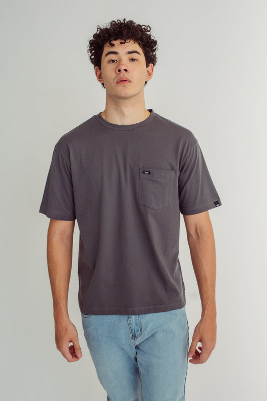 Basic Gun Metal with Chest Pocket Oversized Fit - Mossimo PH