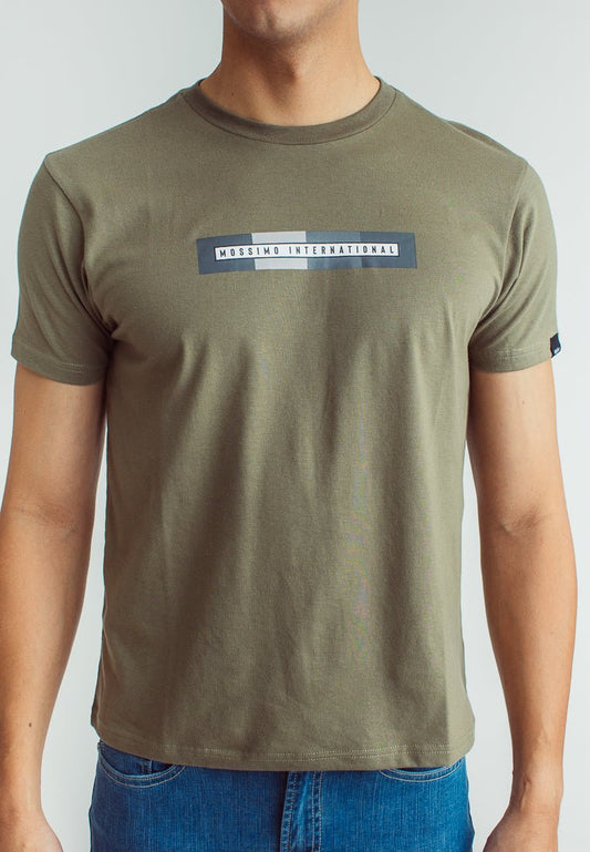 Basic Round Neck Classic Fit Tee with Flat Print - Mossimo PH