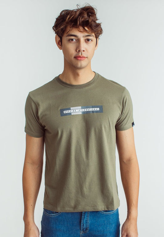 Basic Round Neck Classic Fit Tee with Flat Print - Mossimo PH