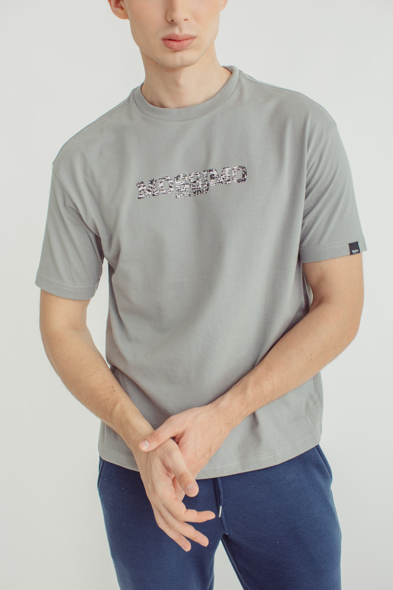 Basic Round Neck with Embossed Print Urban Fit Tee - Mossimo PH