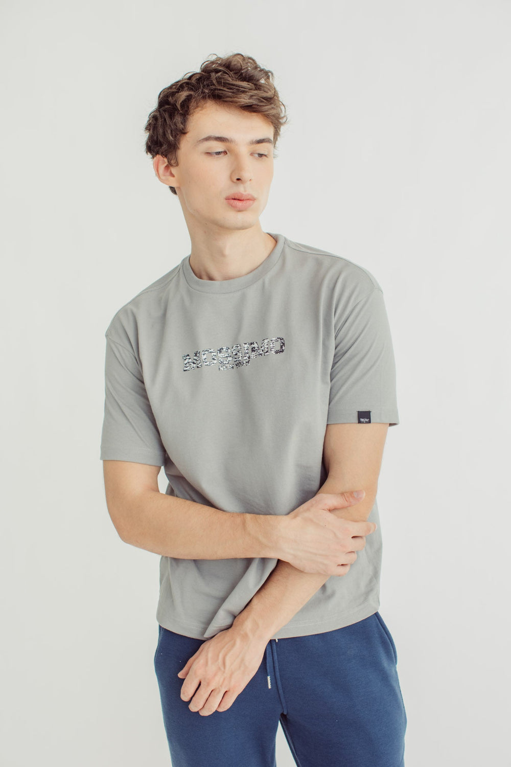 Basic Round Neck with Embossed Print Urban Fit Tee - Mossimo PH