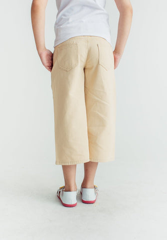Beige Girls Five Pocket Wide Leg Pants Kids - Mossimo PH