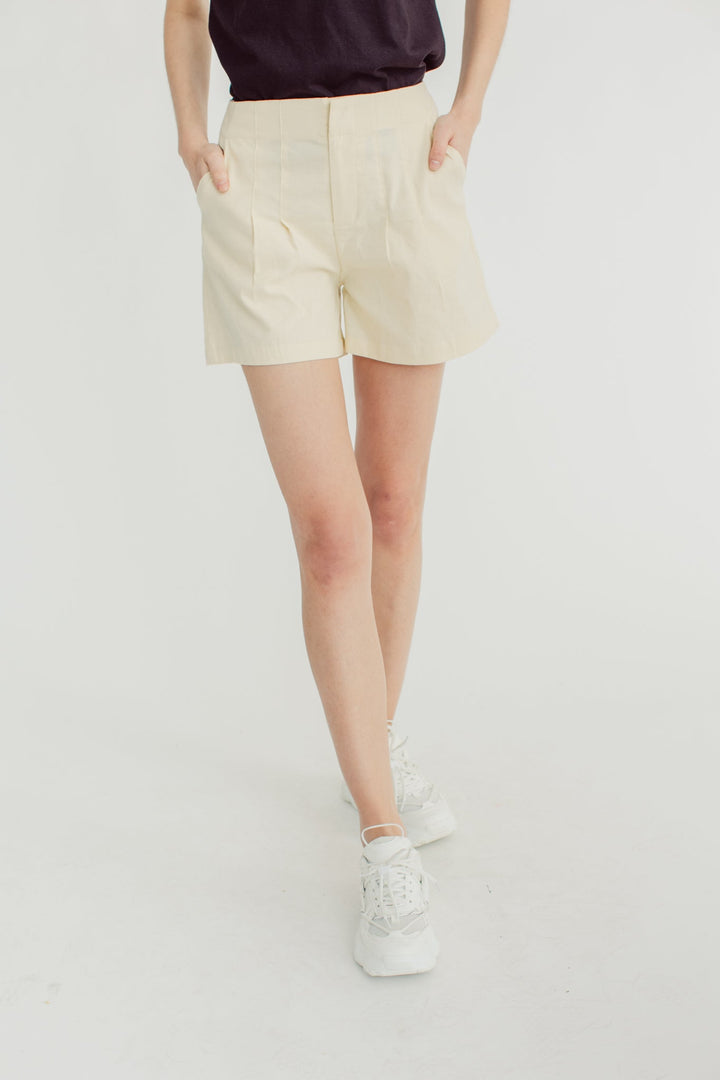 Beige Tapered Shorts with Darts - Mossimo PH
