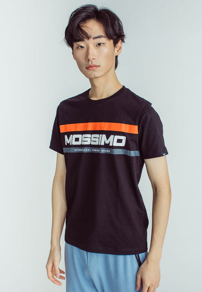 Black Basic Round Neck Muscle Fit Tee with Flat Print - Mossimo PH
