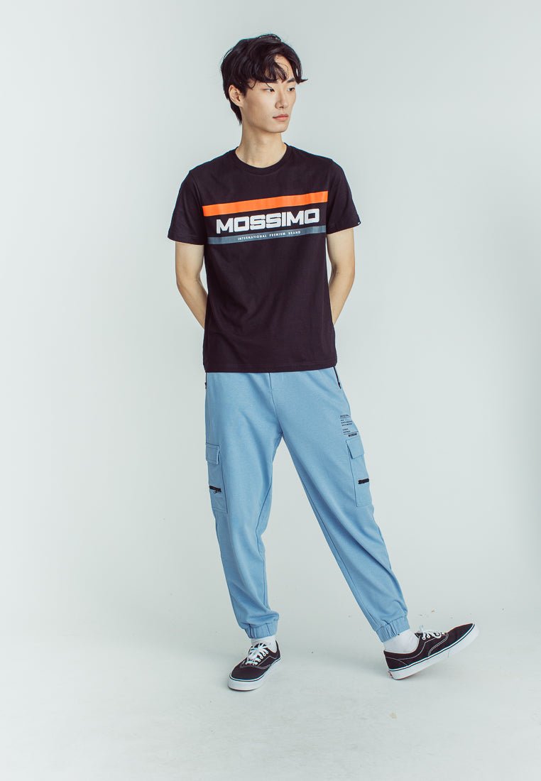 Black Basic Round Neck Muscle Fit Tee with Flat Print - Mossimo PH