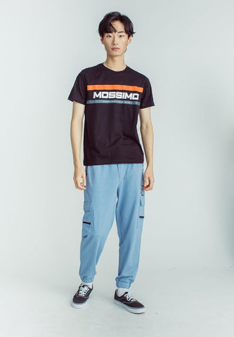 Black Basic Round Neck Muscle Fit Tee with Flat Print - Mossimo PH