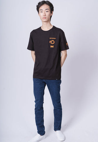 Black Modern Fit Basic Round Neck Tee with Embroidery - Mossimo PH