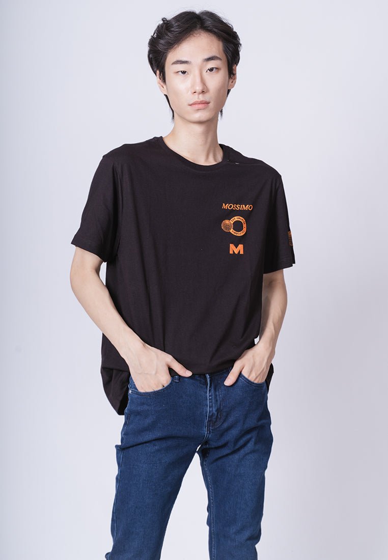 Black Modern Fit Basic Round Neck Tee with Embroidery - Mossimo PH