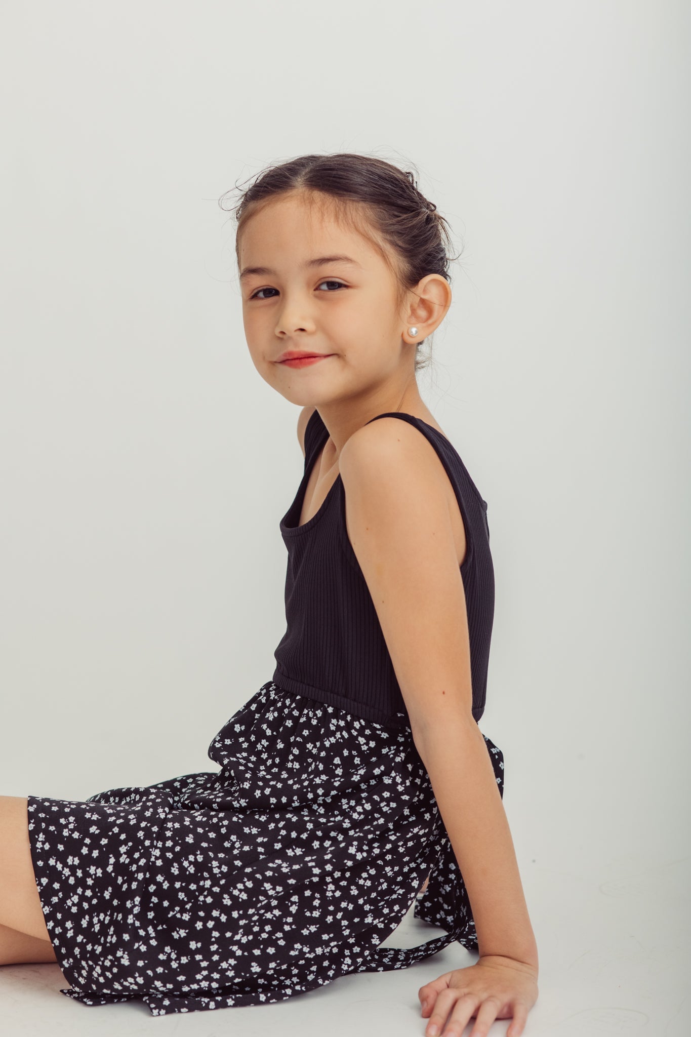 Black Plaid Sliced Tie Wasist Dress Kids - Mossimo PH