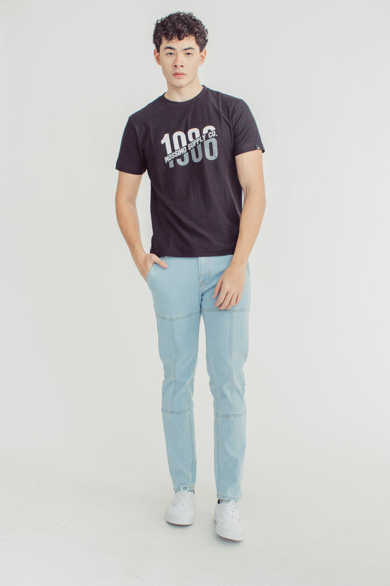 Black Premium Muscle Fit Tee with Flat Print - Mossimo PH
