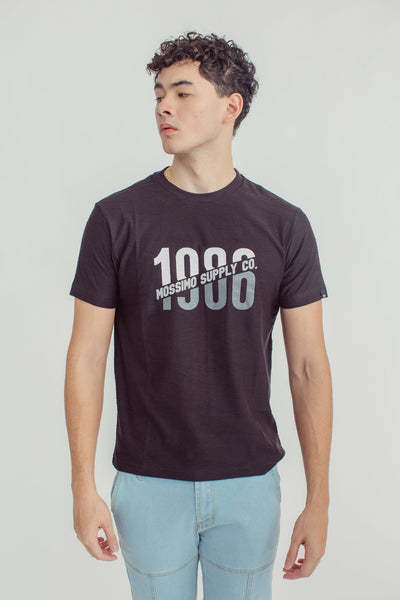 Black Premium Muscle Fit Tee with Flat Print - Mossimo PH