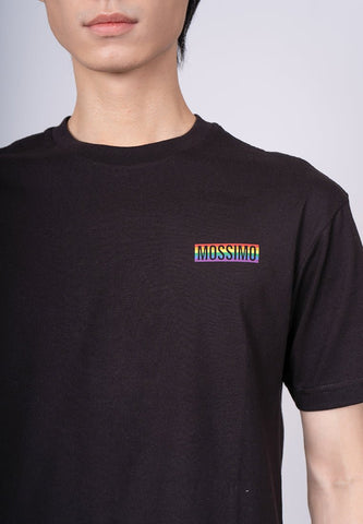 Black Pride Basic Round Neck with Flat Print Urban Fit Tee - Mossimo PH