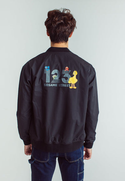 Black Sesame Street with Group 123 Design Bomber Jacket - Mossimo PH