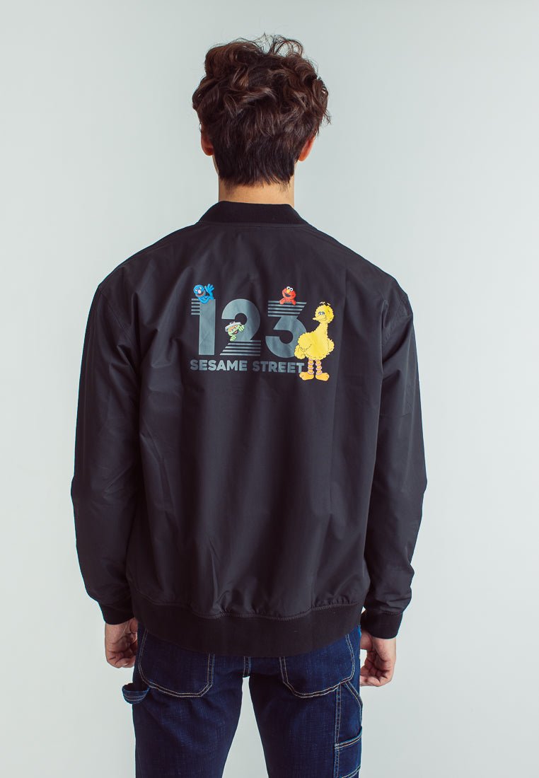 Black Sesame Street with Group 123 Design Bomber Jacket - Mossimo PH