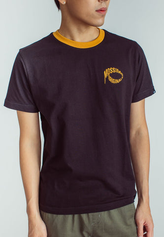 Black with Embroidery Print Muscle Fit Basic Round Neck Tee - Mossimo PH