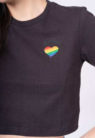 Black with Mossimo Embroidery Small Branding Vintage Cropped Fit Tee - Mossimo PH
