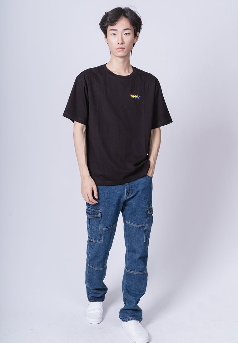 Black with Mossimo Multi Colored Small Branding Oversized Fit Tee - Mossimo PH