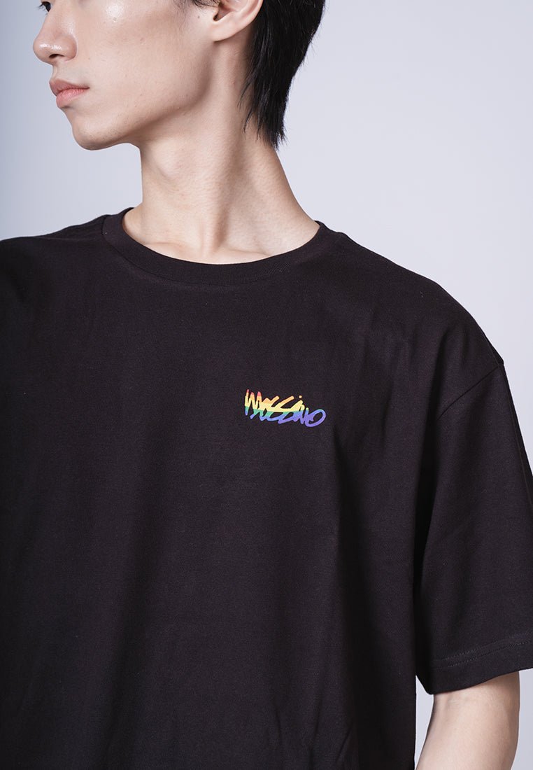 Black with Mossimo Multi Colored Small Branding Oversized Fit Tee - Mossimo PH