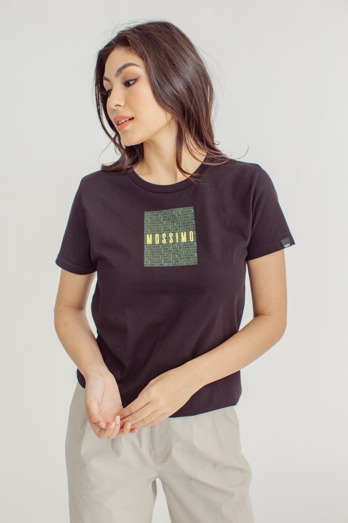 Black with Soft Touch and High Density Mossimo Text Patterns Classic Fit Tee - Mossimo PH