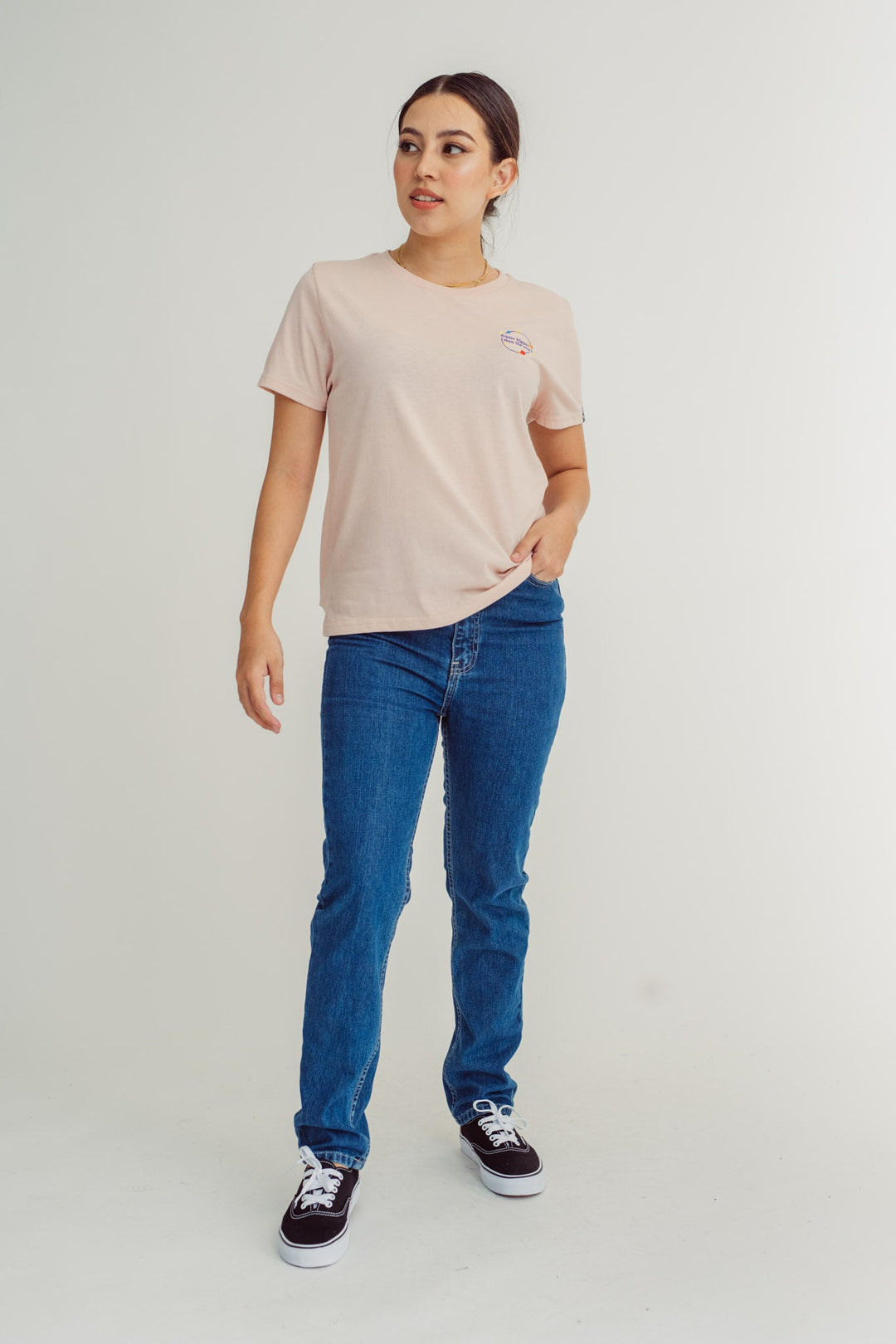 Blush Statement Tee with Embroidery Classic Fit Tee - Mossimo PH
