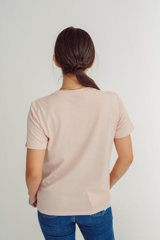 Blush Statement Tee with Embroidery Classic Fit Tee - Mossimo PH