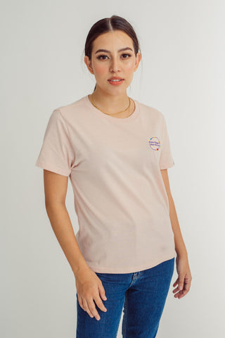 Blush Statement Tee with Embroidery Classic Fit Tee - Mossimo PH