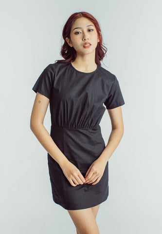 Brittany Black Mini Dress with Front Shirring Detail - Mossimo PH