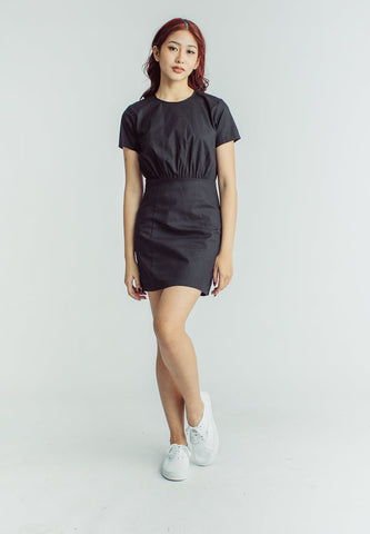 Brittany Black Mini Dress with Front Shirring Detail - Mossimo PH