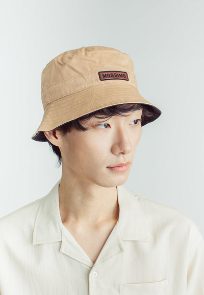 Bucket Hat With Woven Patch Embroidery and Debossed Leather Patch - Mossimo PH