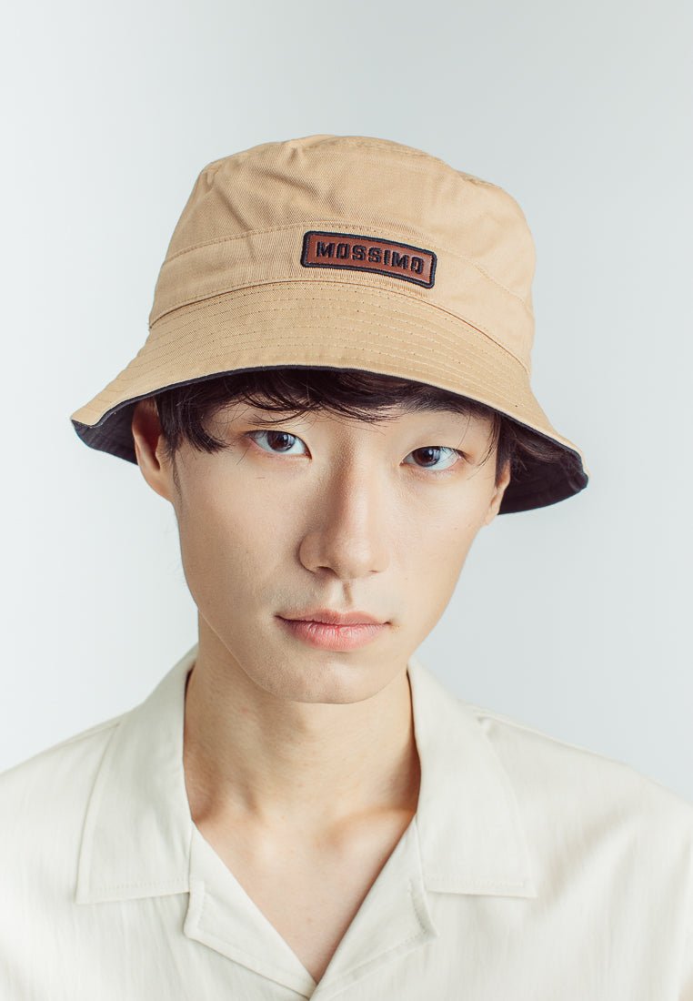 Bucket Hat With Woven Patch Embroidery and Debossed Leather Patch - Mossimo PH
