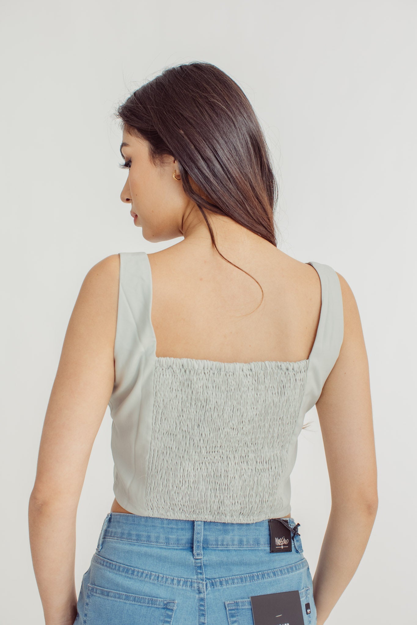 Cali Pale Green Square Neck Top - Mossimo PH