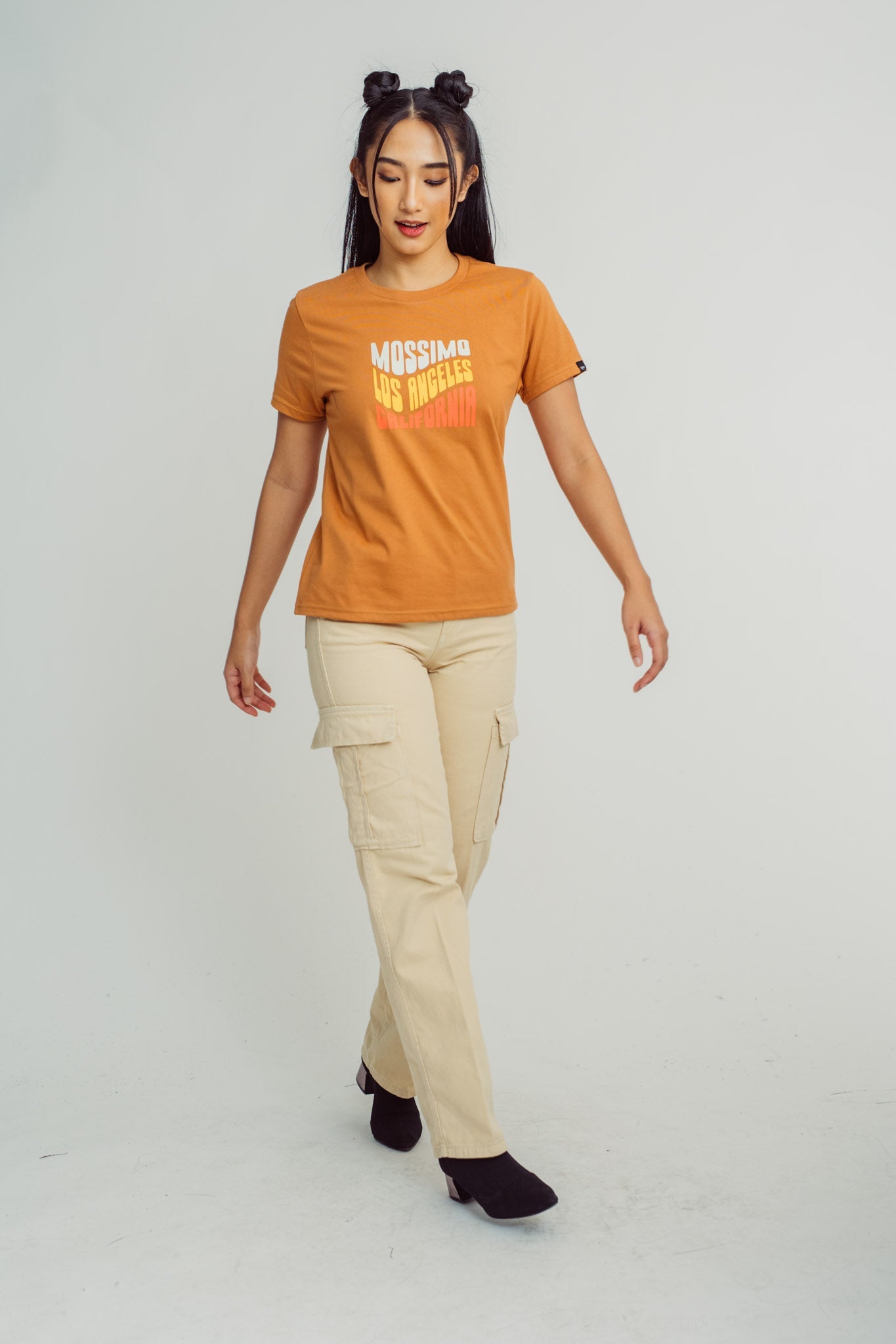 Cashew Mossimo Los Angeles California Retro Text with Flat Print Classic Fit Tee - Mossimo PH