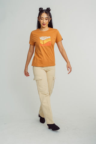 Cashew Mossimo Los Angeles California Retro Text with Flat Print Classic Fit Tee - Mossimo PH