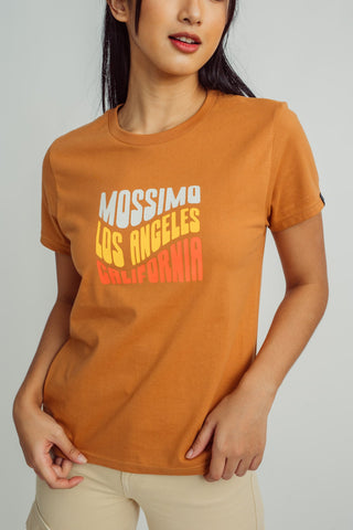 Cashew Mossimo Los Angeles California Retro Text with Flat Print Classic Fit Tee - Mossimo PH