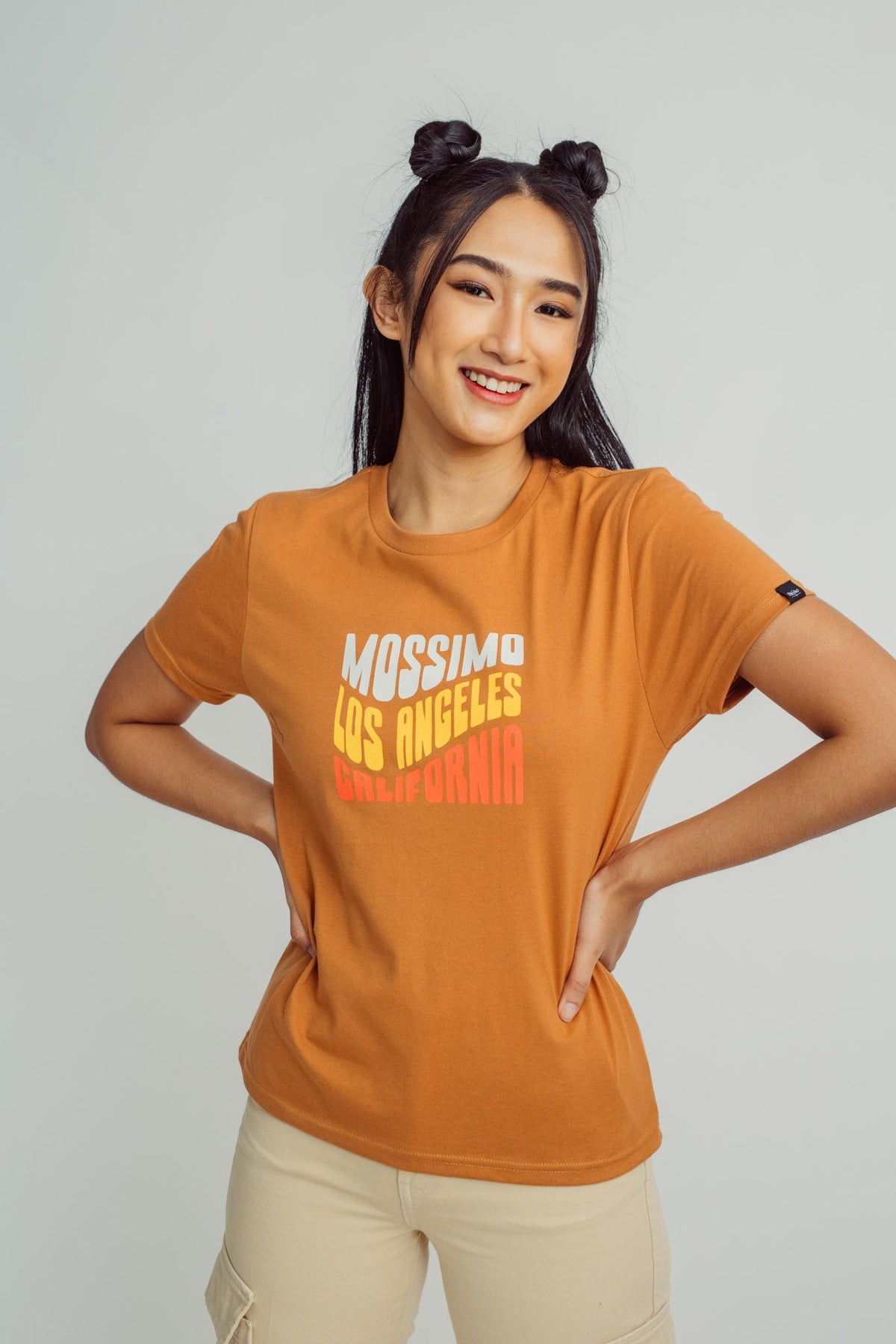 Cashew Mossimo Los Angeles California Retro Text with Flat Print Classic Fit Tee - Mossimo PH
