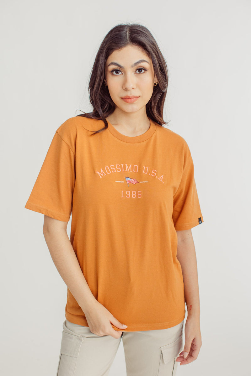 Cashew with Big Branding Varsity with Flag Design Modern Fit Tee - Mossimo PH