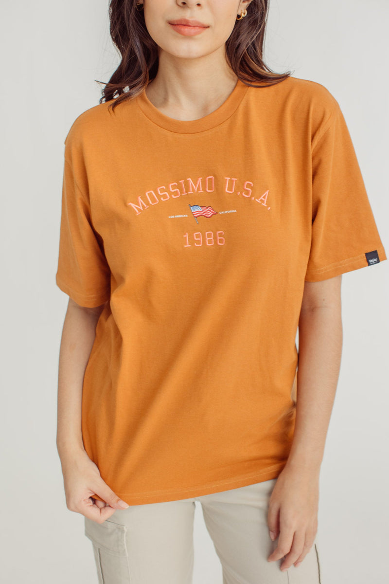 Cashew with Big Branding Varsity with Flag Design Modern Fit Tee - Mossimo PH