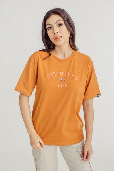 Cashew with Big Branding Varsity with Flag Design Modern Fit Tee - Mossimo PH