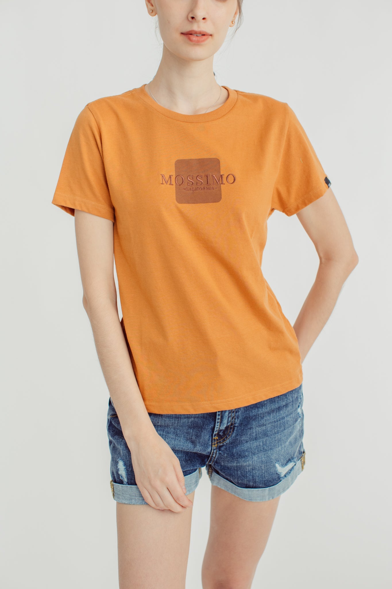 Cashew with Embroidery and Soft Touch Mossimo California Boxed Design Classic Fit Tee - Mossimo PH
