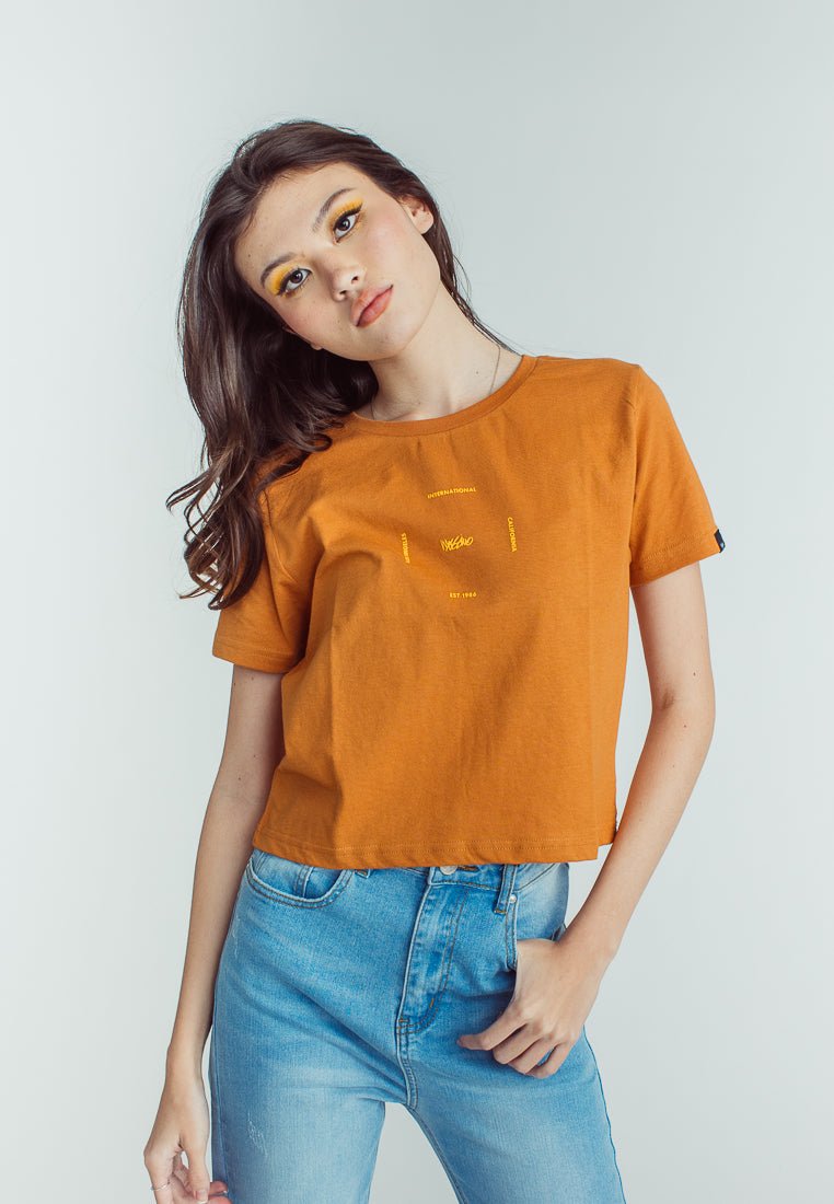 Cashew with Los Angeles International Mossimo Classic Cropped Fit Tee - Mossimo PH