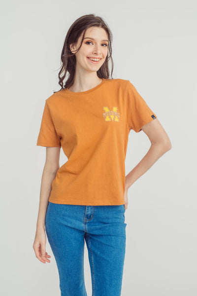Cashew with Small Branding High Density and Flat Print Comfort Fit Tee - Mossimo PH