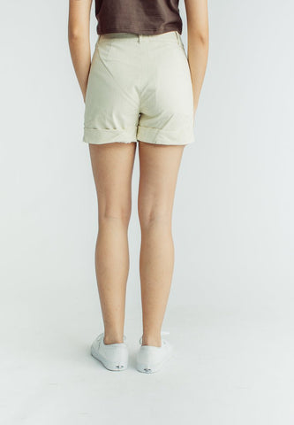 Charisse Beige Regular Fit Pleated Shorts - Mossimo PH