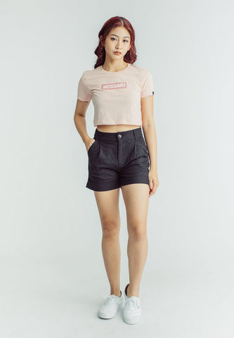 Charisse Black Regular Fit Pleated Shorts - Mossimo PH