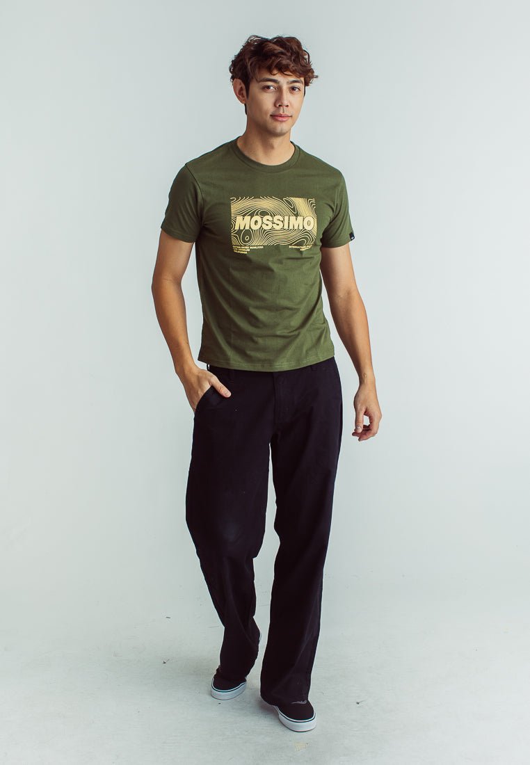 Chive Basic Round Neck Classic Fit Tee with Flat Print - Mossimo PH