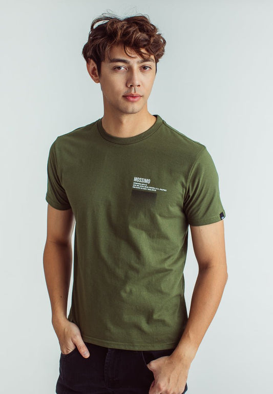 Chive Basic Round Neck Classic Fit Tee with Flat Print - Mossimo PH