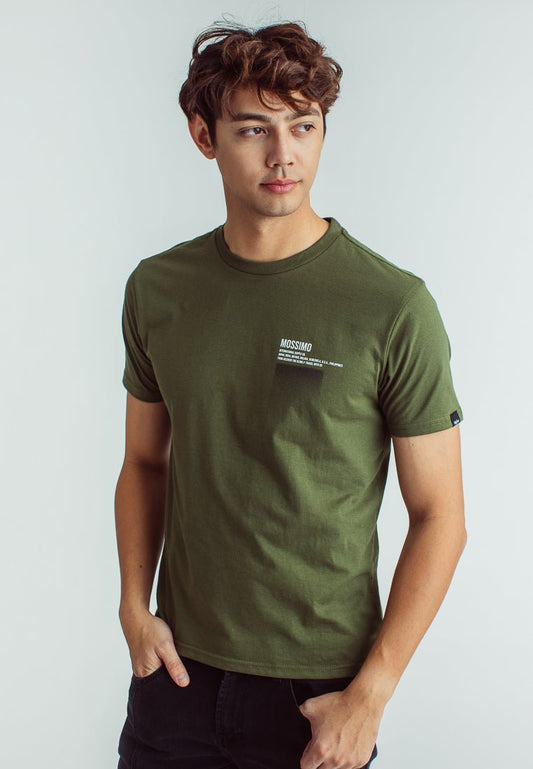 Chive Basic Round Neck Classic Fit Tee with Flat Print - Mossimo PH
