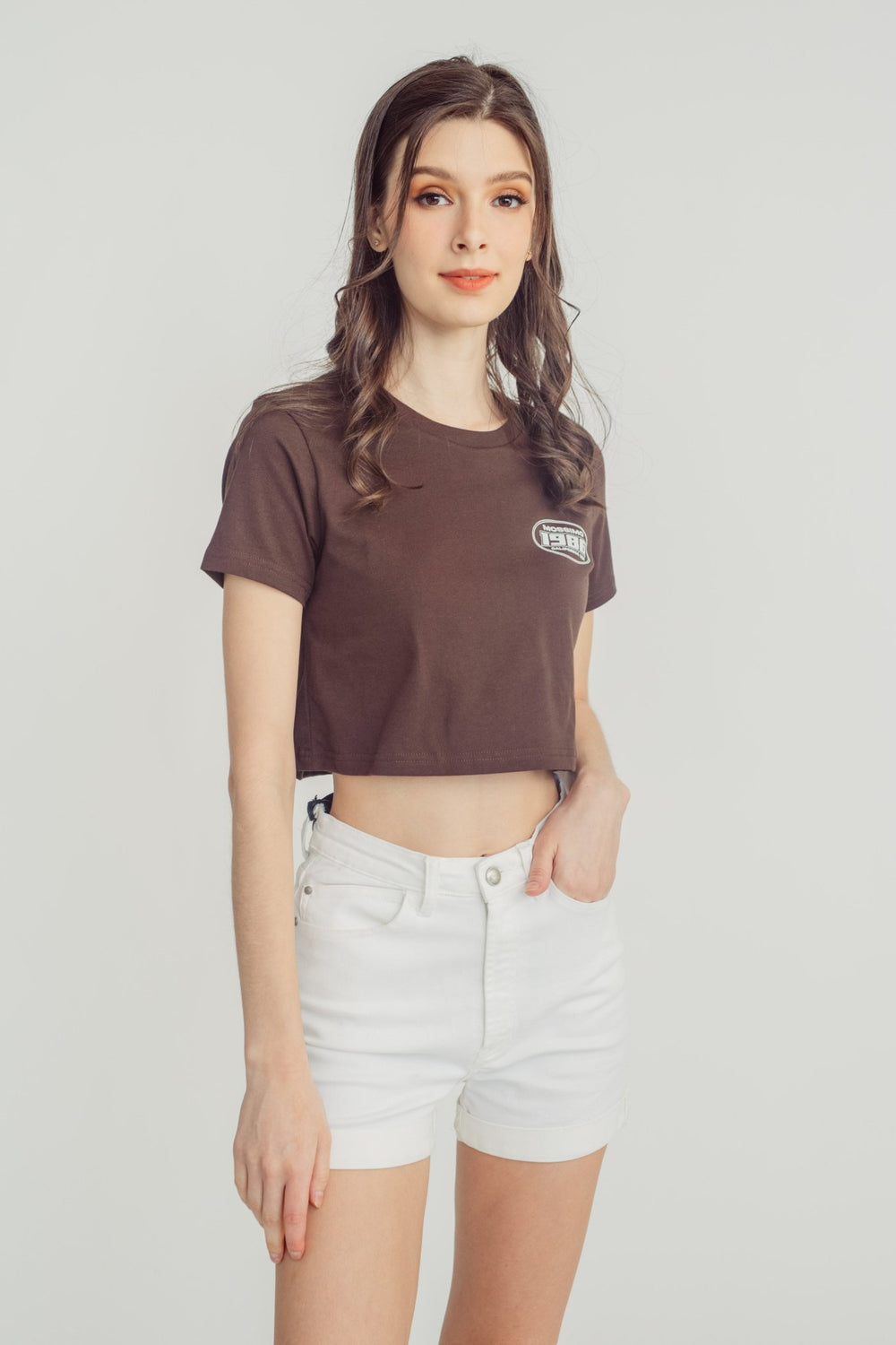 Choco Brown Mossimo 1986 Small Branding Vintage Cropped Tee - Mossimo PH
