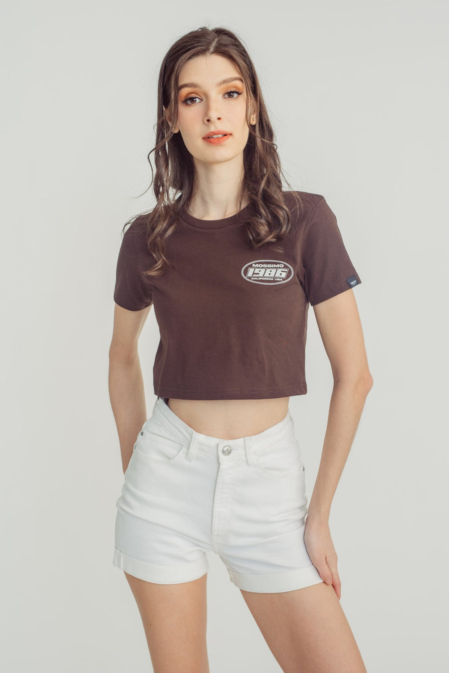 Choco Brown Mossimo 1986 Small Branding Vintage Cropped Tee - Mossimo PH